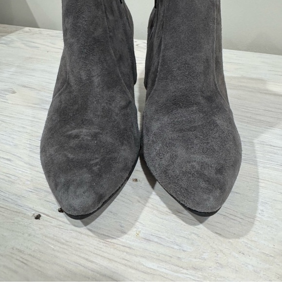 Paul Green Tatum Gray Suede Leather Heeled Pointed Toe Ankle Booties Size 6.5 - Picture 2 of 12